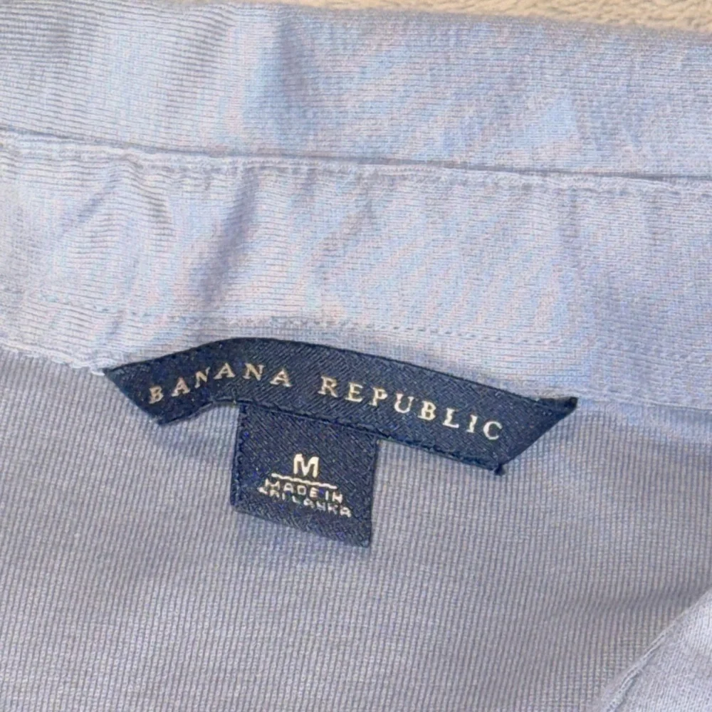 Banana Republic Soft Cotton Knit Polo Shirt Grey Casual Summer Top Men’s M